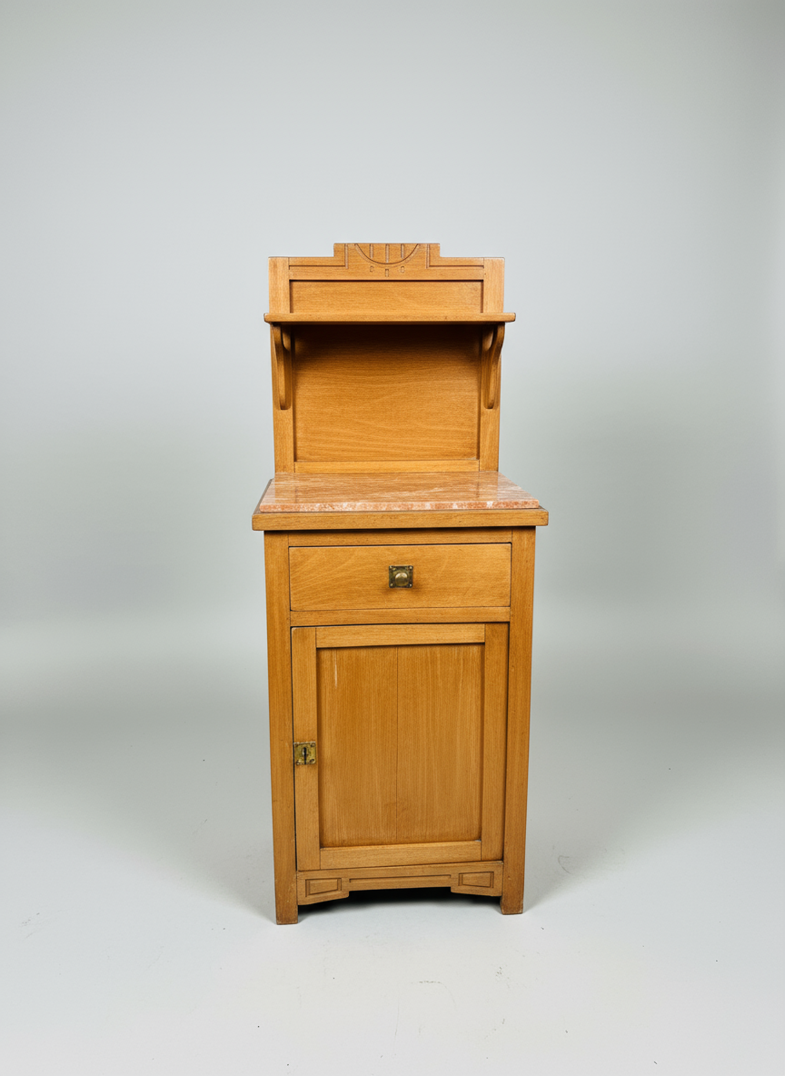 Tauleta artdeco amb marbre taronja