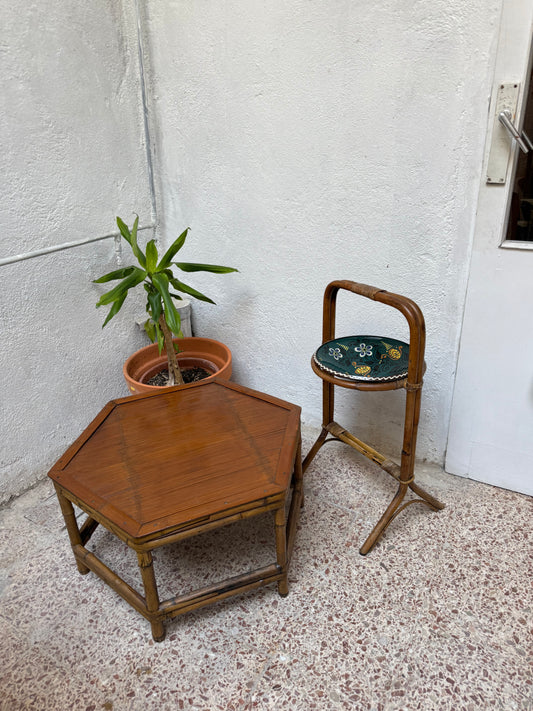 Palanganero de bambú vintage