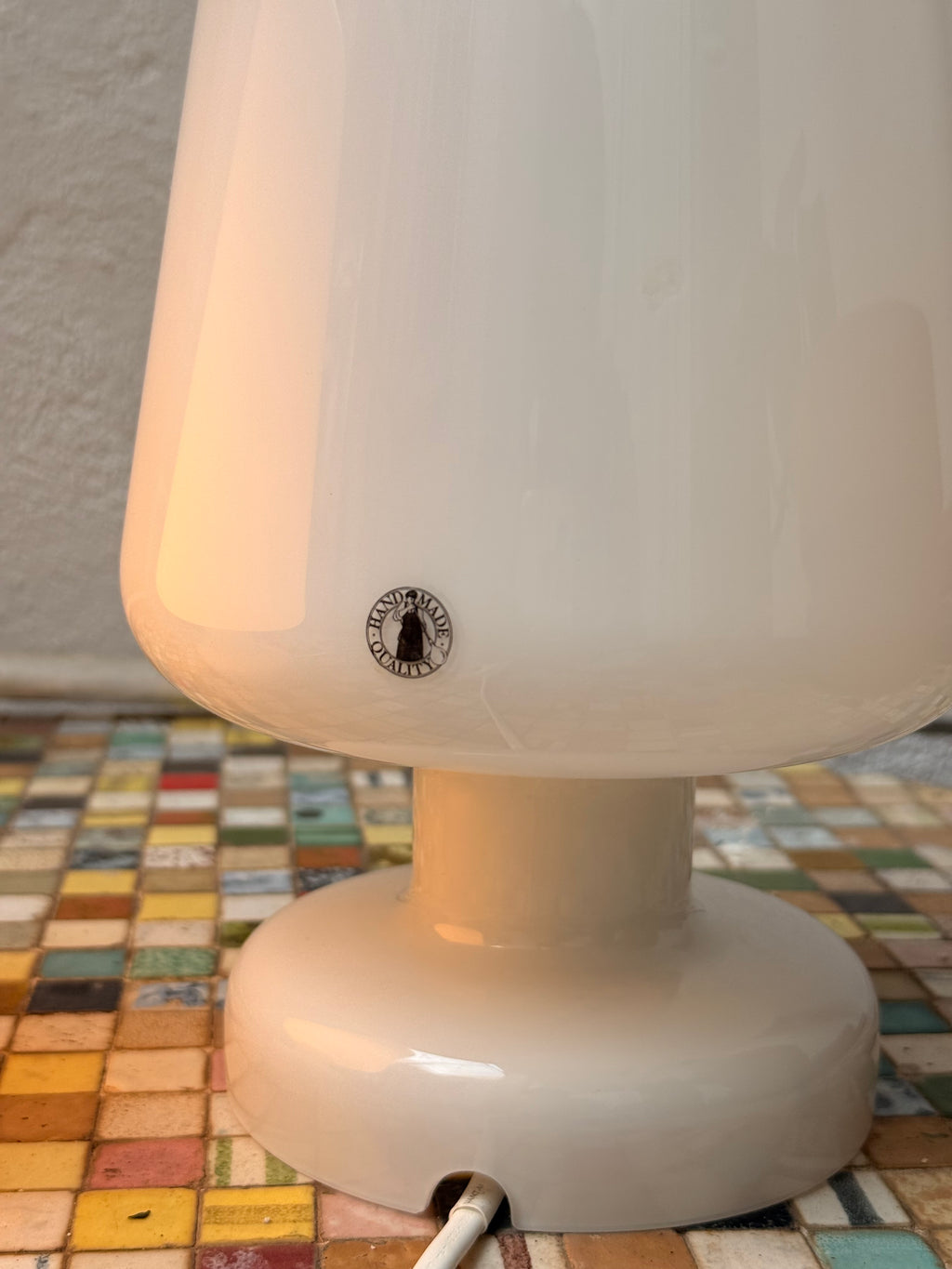 Lampareta de vidre blanc