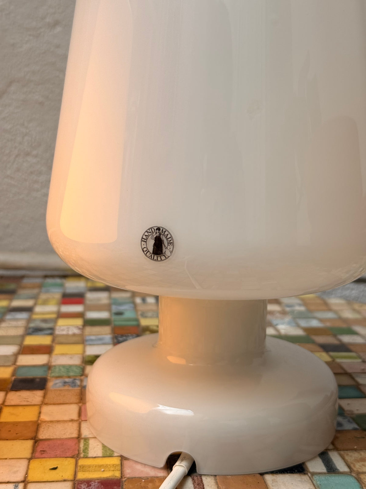 Lampareta de vidre blanc