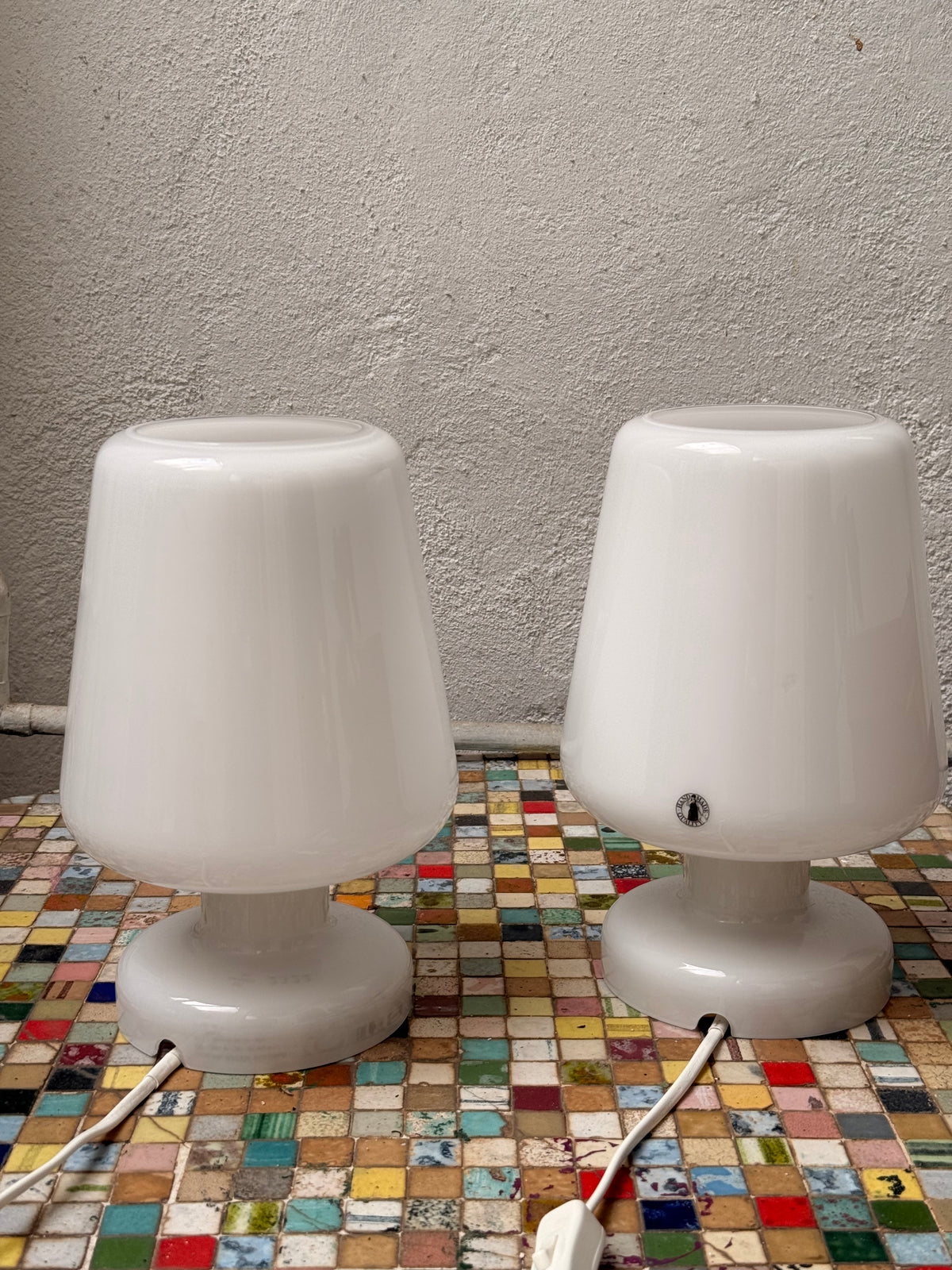 Lampareta de vidre blanc