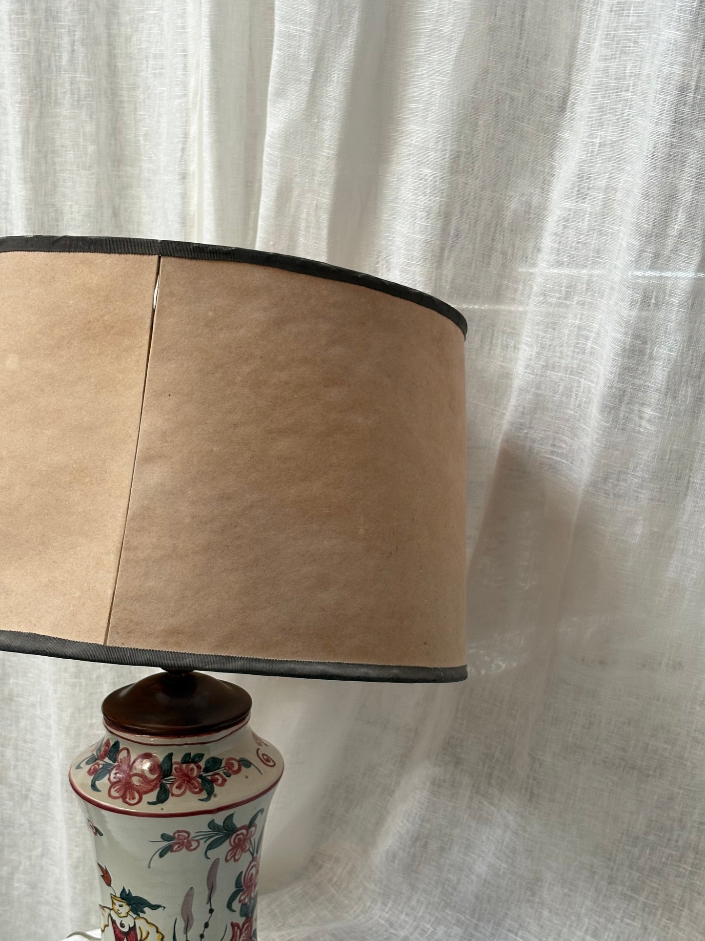 Lampara base ceramica pintada