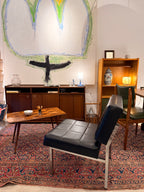 Butaca vintage potes cromades i negre