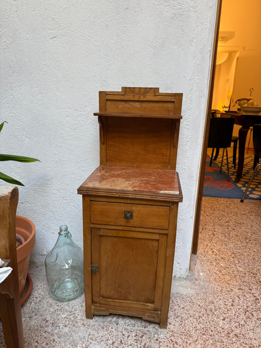 Tauleta artdeco amb marbre taronja